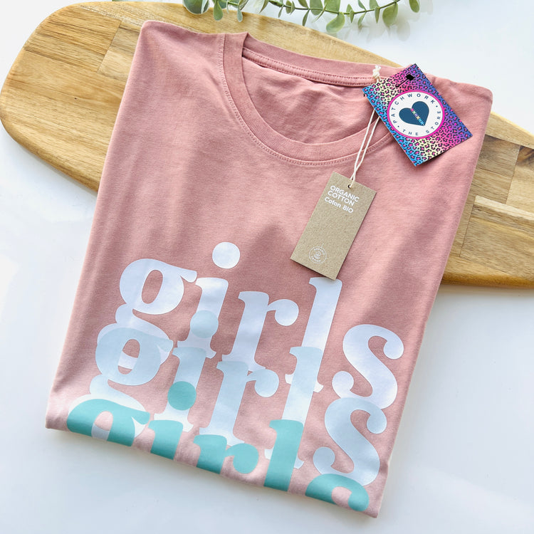 Petal Rose Dip Dye “Girls Girls Girls” Unisex Adults T-Shirt