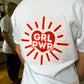Unisex Adults Red & Pink "GRL PWR" White T-Shirt