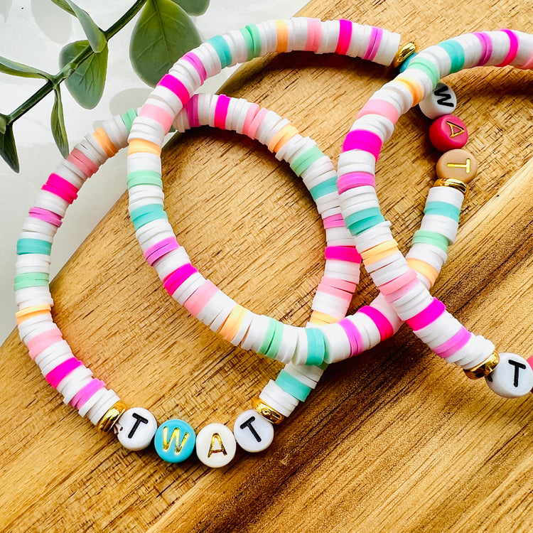 "Twat" Summer Heishi Colour Pop Bracelet
