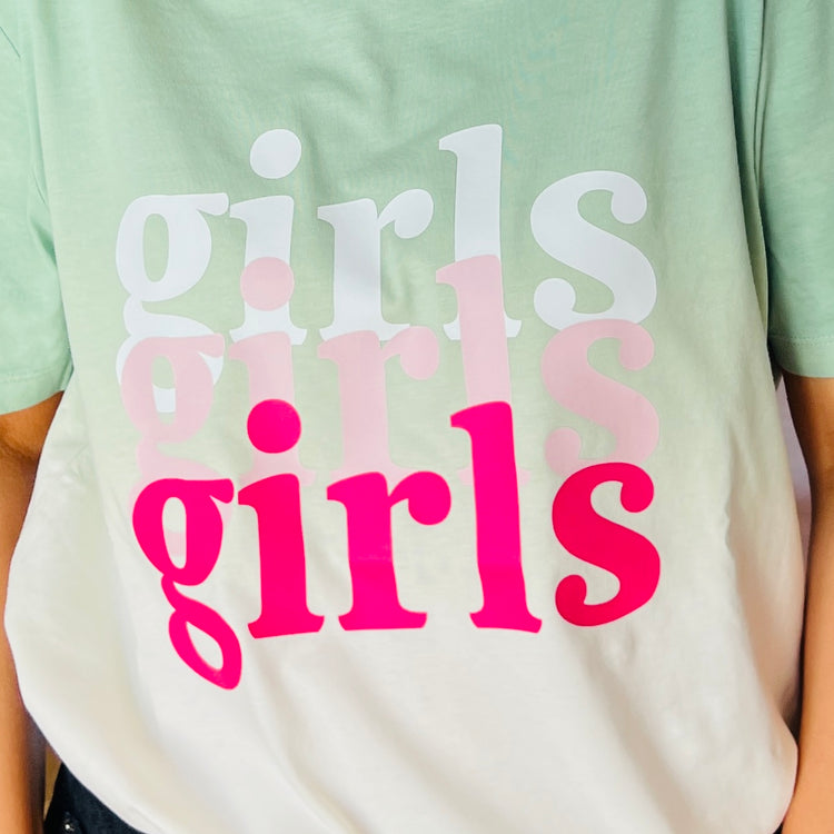 Dip Dye Jade Green “Girls Girls Girls” Unisex Adults T-Shirt