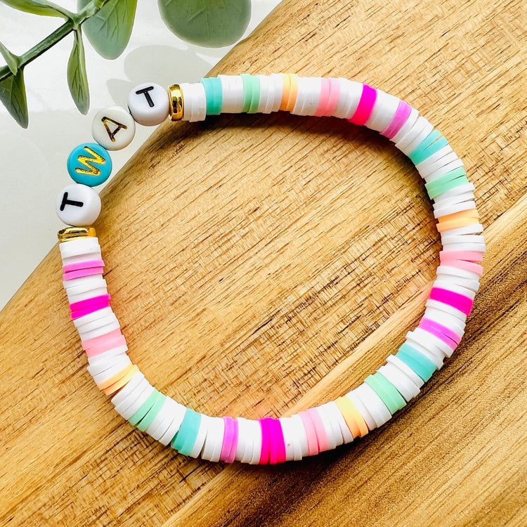 "Twat" Summer Heishi Colour Pop Bracelet