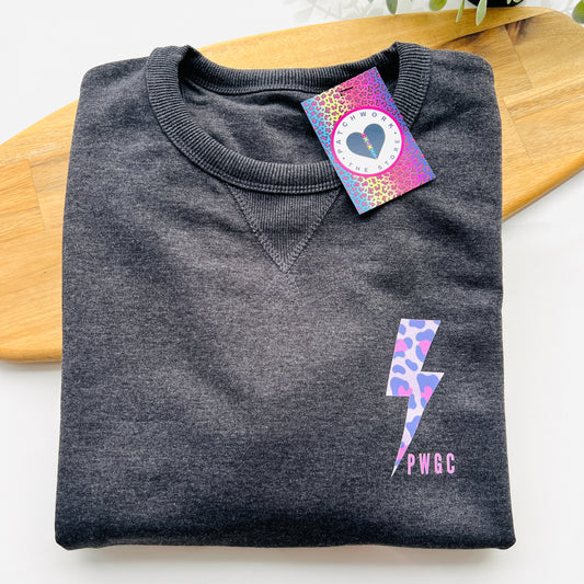 Patchwork Girls Club 'PWGC' Unisex Charcoal Marl Grey Sweatshirt
