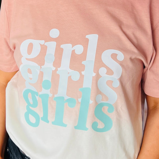 Petal Rose Dip Dye “Girls Girls Girls” Unisex Adults T-Shirt