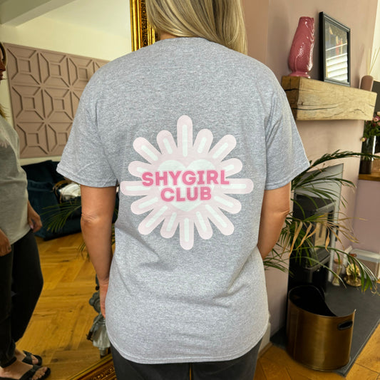 2024 Unisex Adults "Shy Girl Club" Grey Graphic T-Shirt