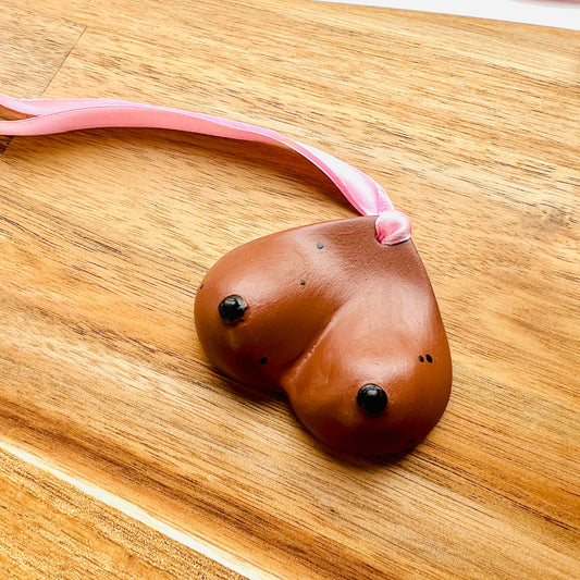 Mocha Brown Christmas Boob Ornament / Bauble Decoration