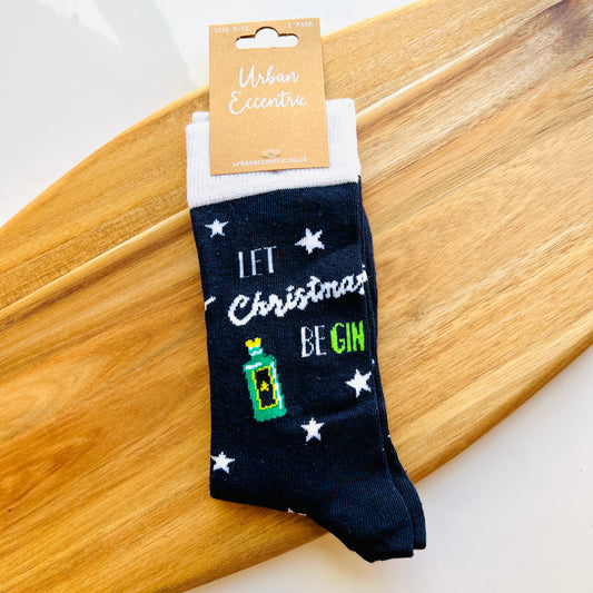 Let Christmas Be Gin Socks