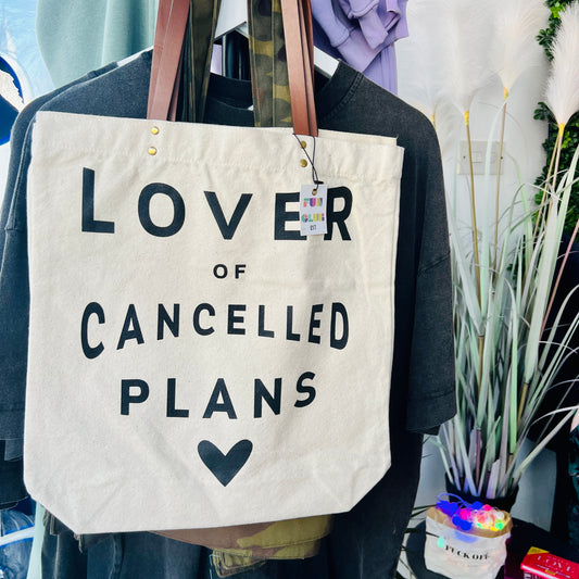 Lover of Cancelled Plans Canvas Tote Bag