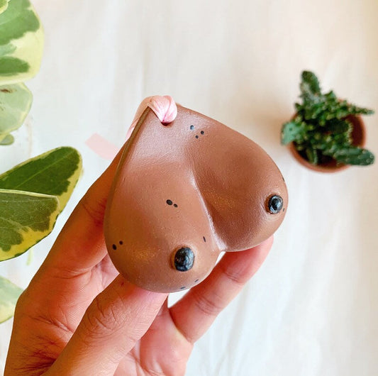 Mocha Brown Christmas Boob Ornament / Bauble Decoration