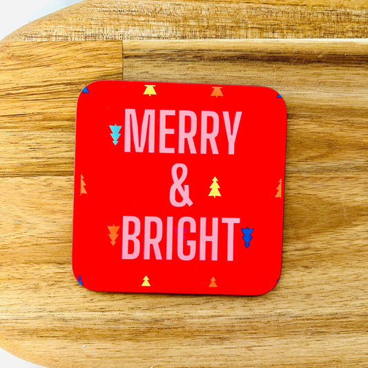 Patchwork Merry & Bright Christmas Coaster