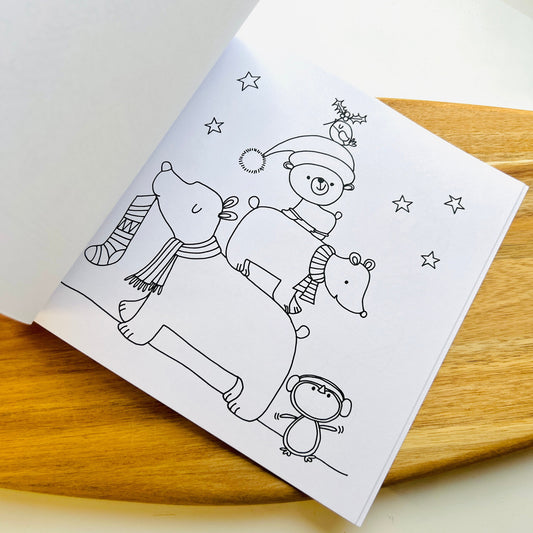 Christmas Santa Scene Colouring Book
