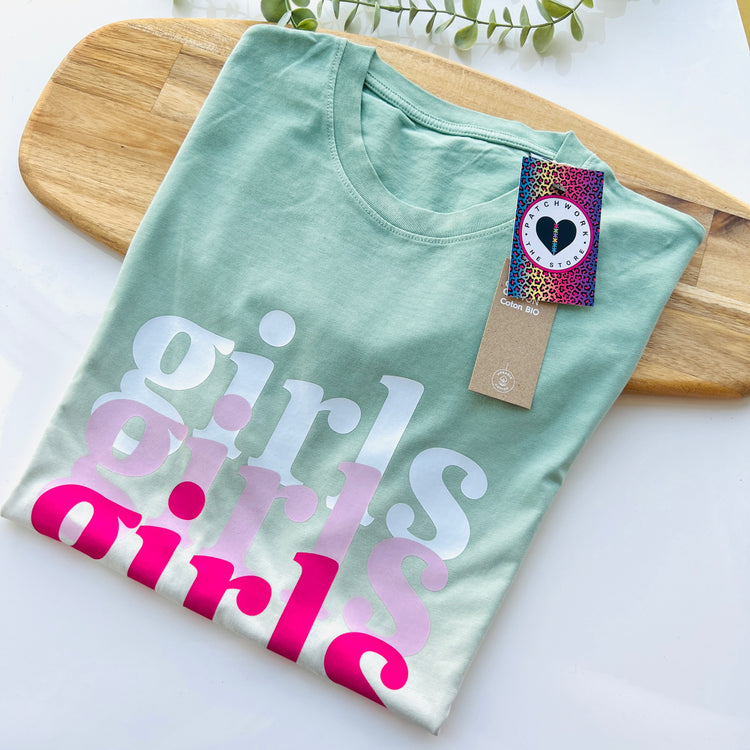 Dip Dye Jade Green “Girls Girls Girls” Unisex Adults T-Shirt