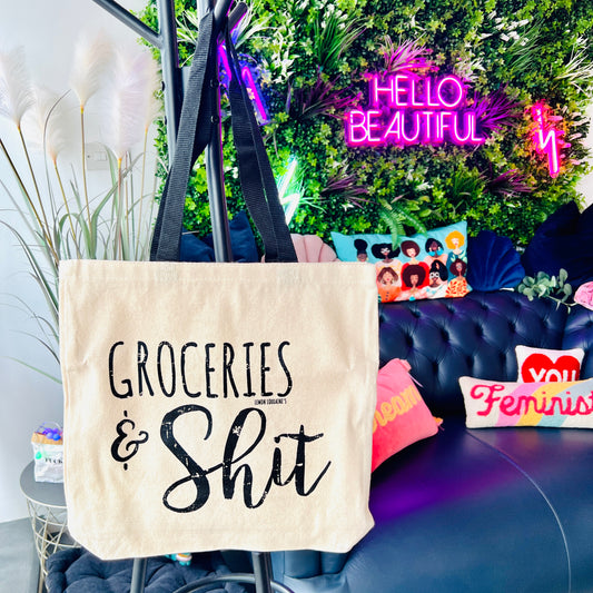 Lemon Lorraine's Groceries & Sh*t Canvas Tote Bag