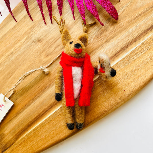 Felt So Good Biodegradable Selfie Taking Rudolph Christmas Tree Decoration