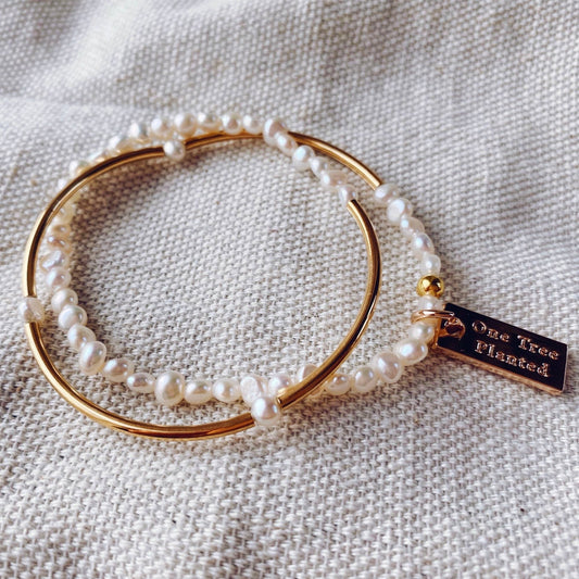 Hepburn Twin Wrap Bracelet - Freshwater Pearl