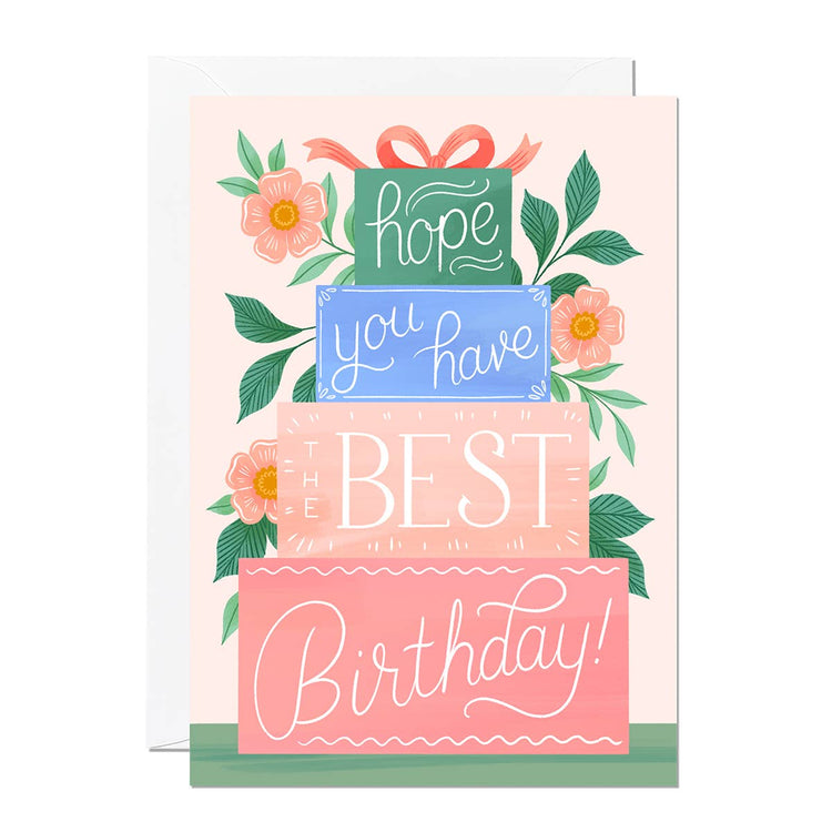 Presents Birthday Card | Feminine Birthday Card | Pastel
