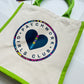 Patchwork Girls Club Midi Jute Tote Bag - Green Apple