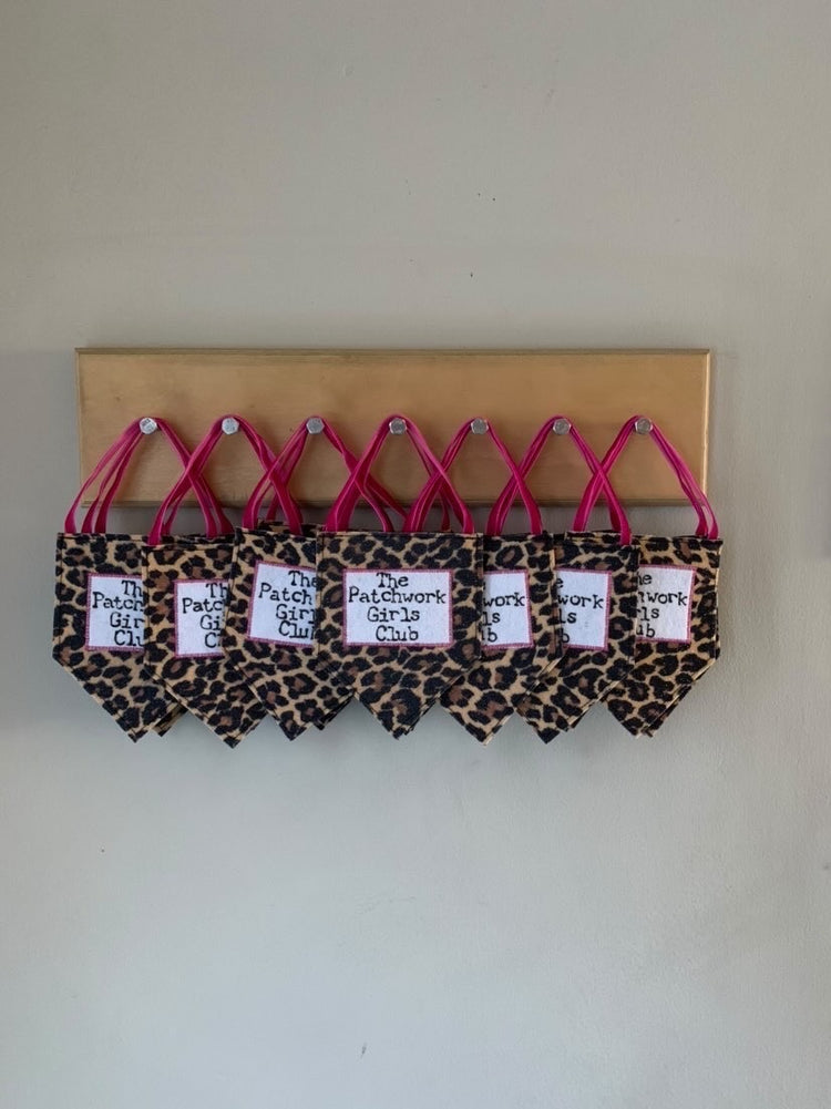 Little L Sews Leopard and Pink Patchwork Girls Wall Hanging Banner