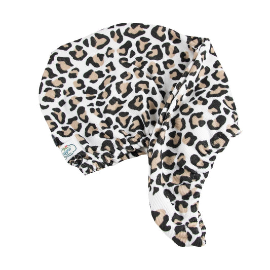 Absorbent Microfibre Hair Towel / Wrap in Leopard Print