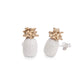 And Mary White Pineapple Stud Earrings