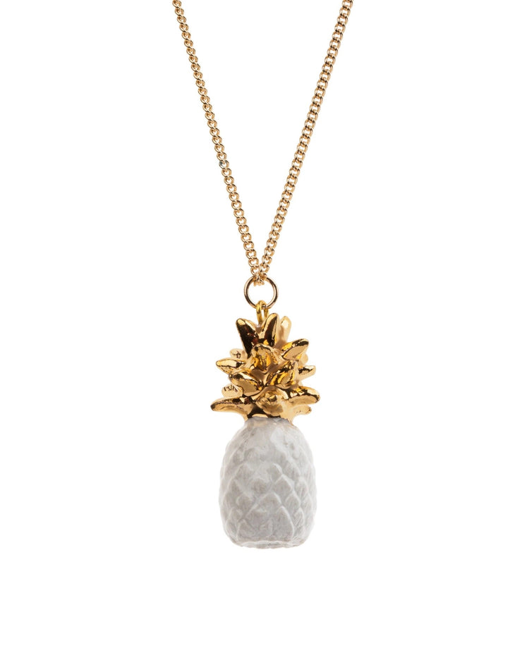 And Mary White and Gold Pineapple Necklace