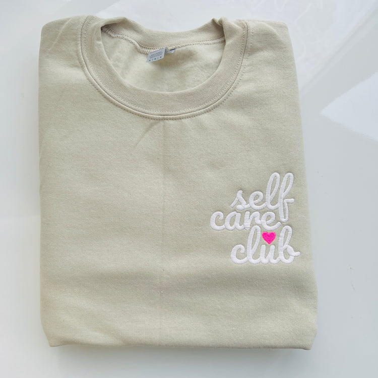 Self Care Club Unisex Embroidered Sweatshirt