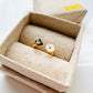 Nach Bee and White Flower Face-To-Face Ring
