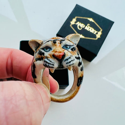 And Mary Roaring Tiger Porcelain Ring