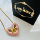 And Mary Pastel and Gold Flamingo Head Necklace