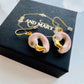 And Mary Pastel and Gold Flamingo Head Earrings