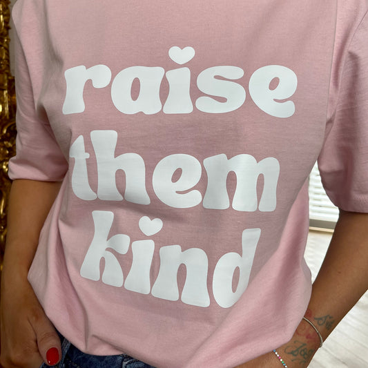 Patchwork Raise Them Kind Organic Soft Pink T-Shirt
