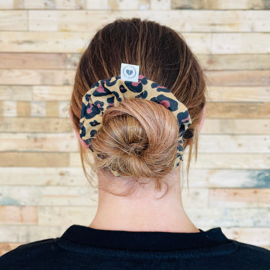 Mini Patchwork Leopard Hair Scrunchie