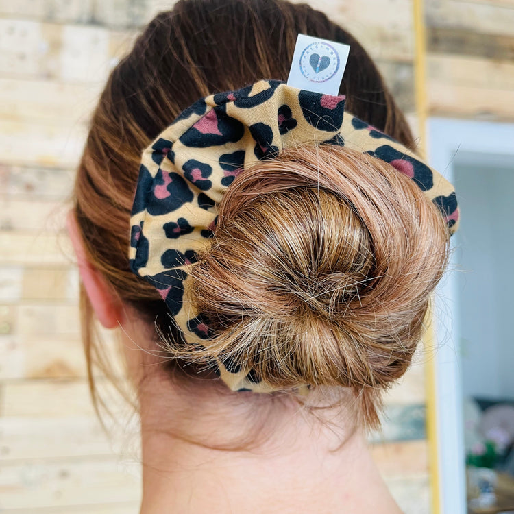 Mini Patchwork Leopard Hair Scrunchie