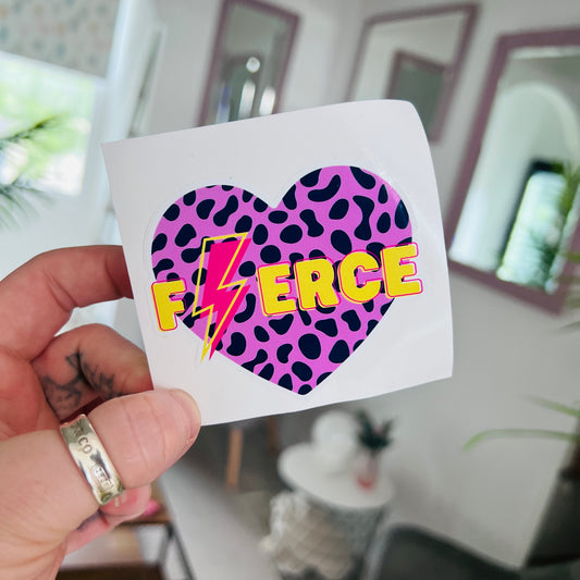 Fierce Leopard Heart Vinyl Sticker
