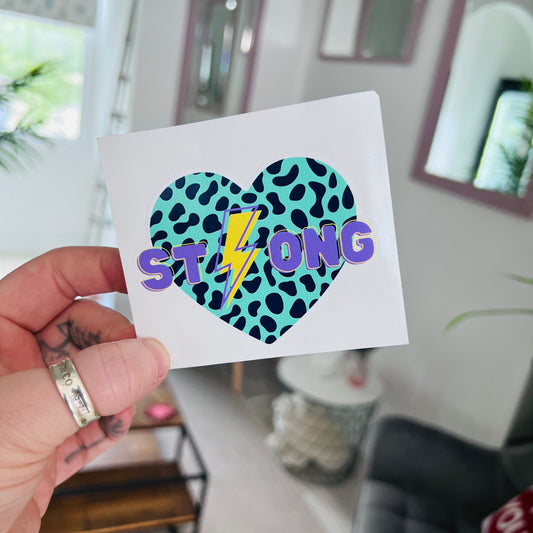 Strong Leopard Heart Vinyl Sticker