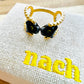 Nach Porcelain Panther Face-to-Face Adjustable Ring