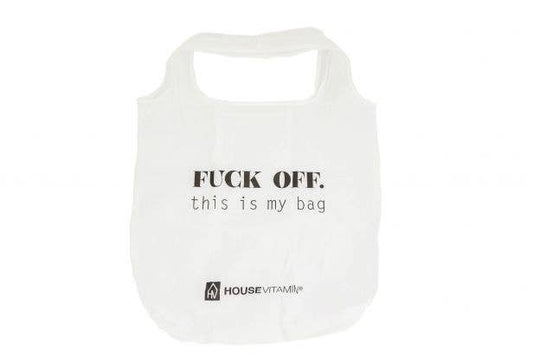 HV Foldable Bag - Fuck off  - White