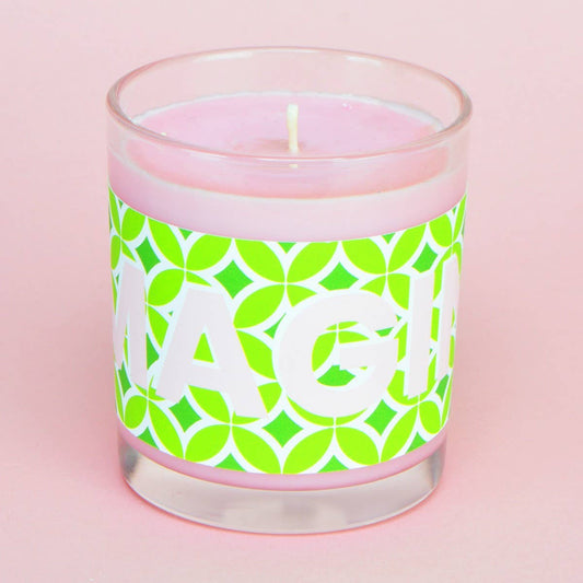 Pineapple & Lime Pink & Green IMAGINE Retro Print Candle