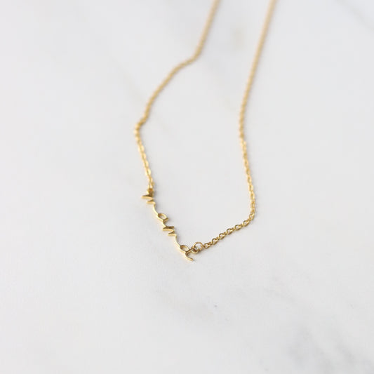 Mama Writing Necklace - Gold Coloured