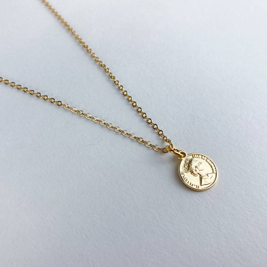 Gold Layering Coin Pendant Necklace