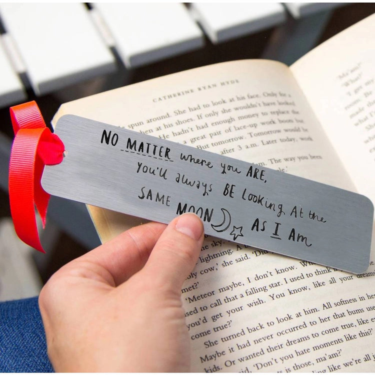'Same Moon As Me' Long Distance Relationship Bookmark