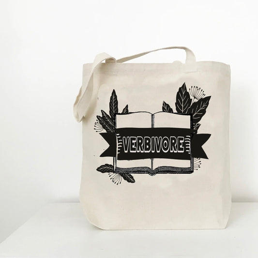 Verbivore Screenprinted Canvas Tote