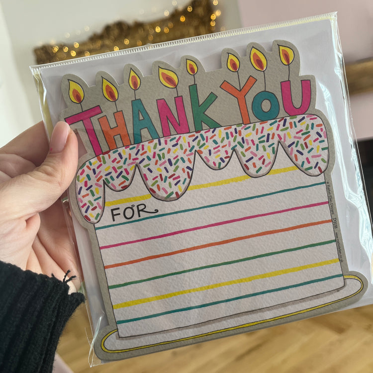 Die Cut Cake Thank You Cards