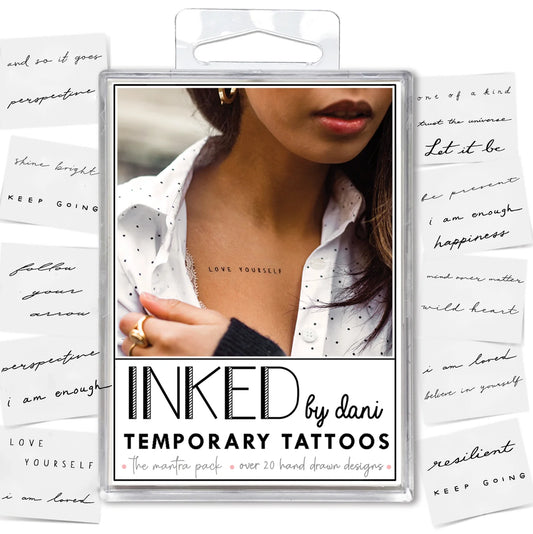 INKED by Dani | The Mantra Pack | Temporary Tattoo Pack