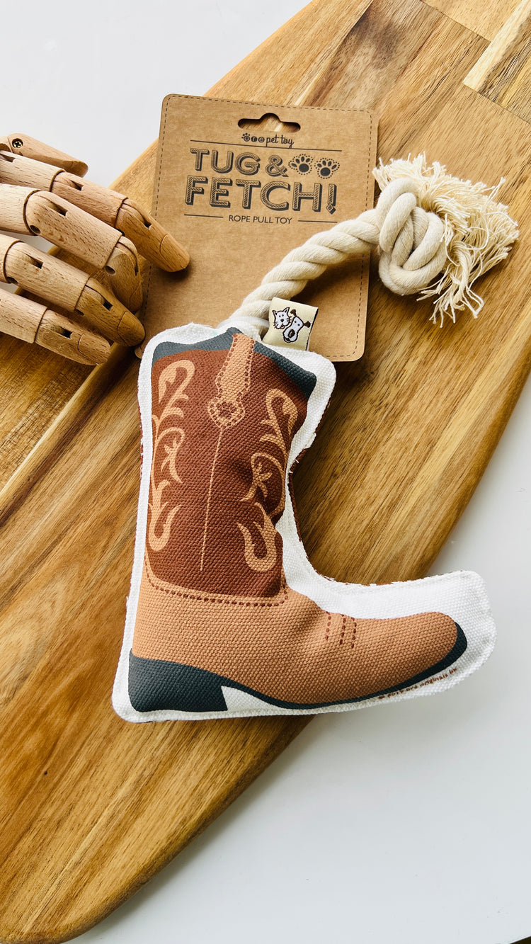 Cowboy Boot Rope Dog Toy Patchwork The Store