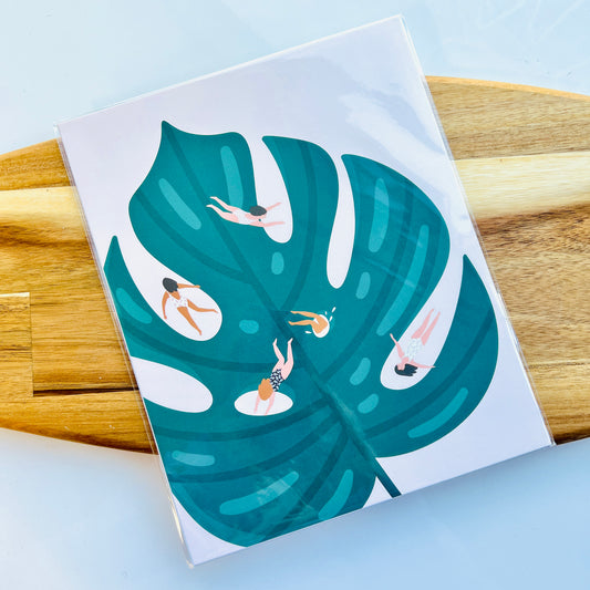 Onderkast Swimming in the Palms Art Print