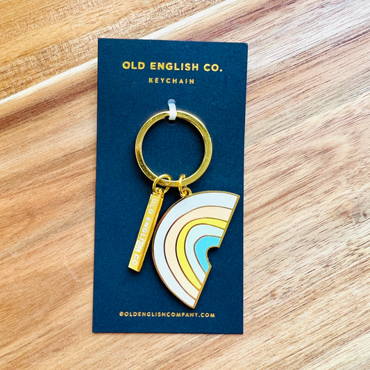 Old English Company Enamel Rainbow Keychain