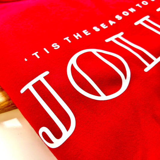 Red & White Tis The Season To Be Jolly Unisex Adult Sweatshirt