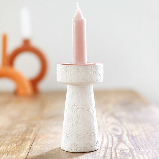 Lisa Angel Ceramic Stamped Candle Stick Holder