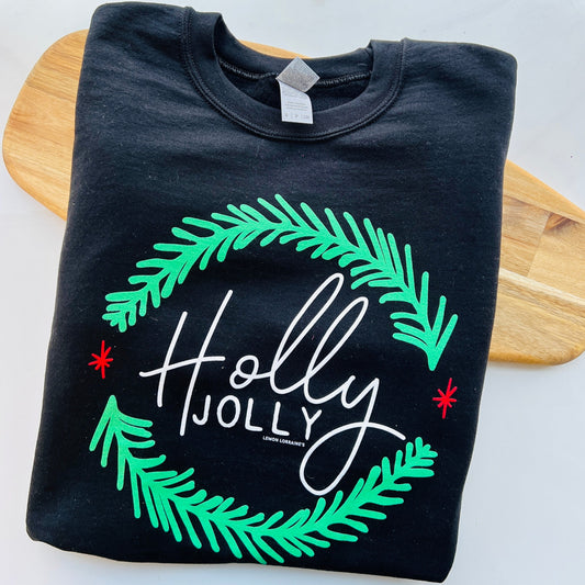Lemon Lorraine's Holly Jolly Holiday Sweatshirt - Black