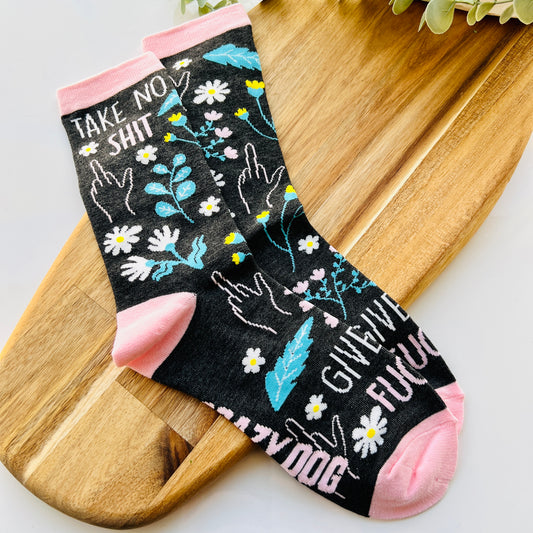 Take No Shit Give No Fucks Socks Women’s Socks